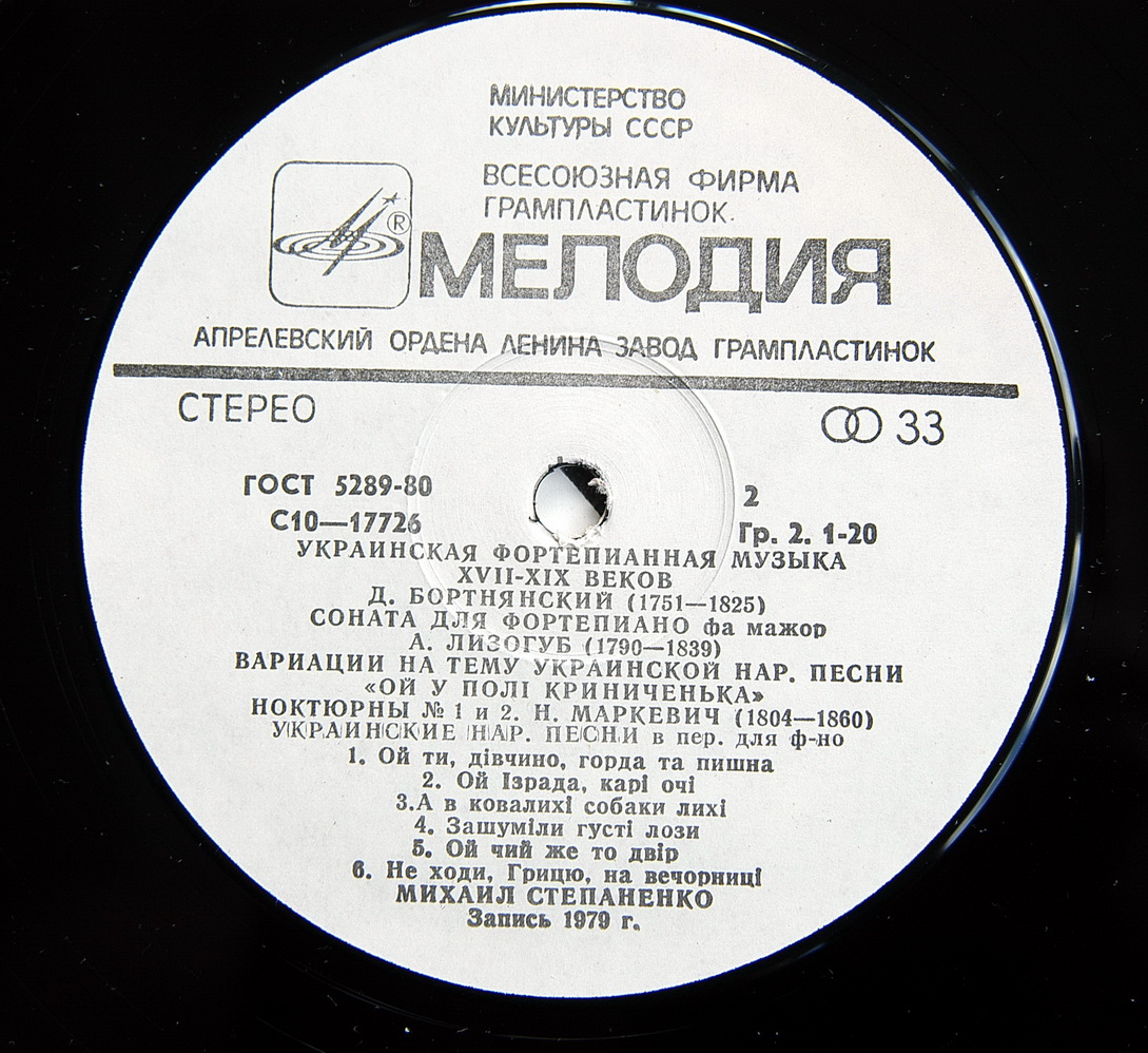 УКРАИНСКАЯ ФОРТЕПИАННАЯ МУЗЫКА XVII-XIX веков.