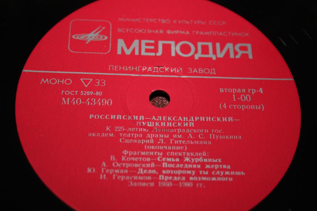 РОССИЙСКИЙ - АЛЕКСАНДРИЙСКИЙ - ПУШКИНСКИЙ (к 225-летию Ленинградского гос. академ. театра драмы им. А. С. Пушкина).