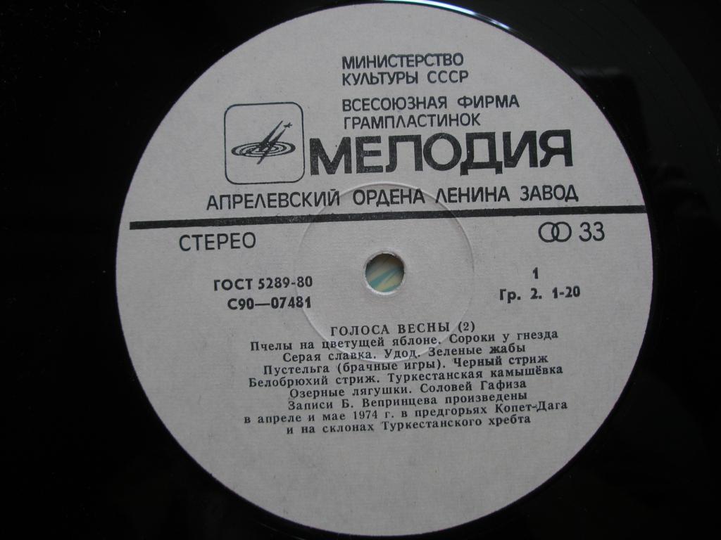 Голоса весны (вторая пластинка)