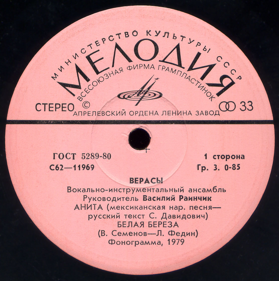 ВОКАЛЬНО-ИНСТР. АНСАМБЛЬ «ВЕРАСЫ», рук. Василий Раинчик.