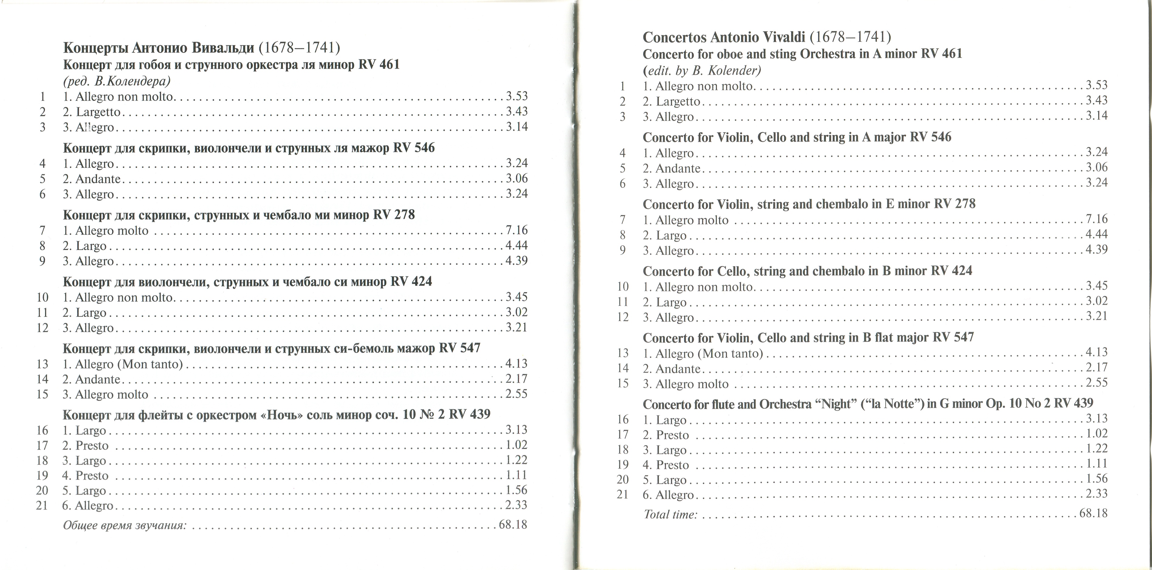 Вивальди. Концерты