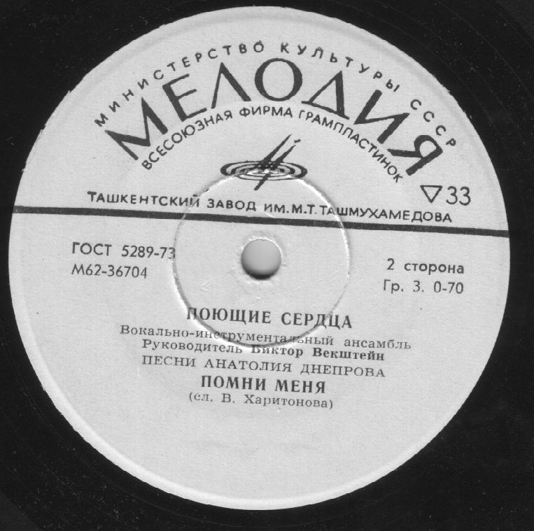 ВИА "ПОЮЩИЕ СЕРДЦА". Песни Анатолия Днепрова