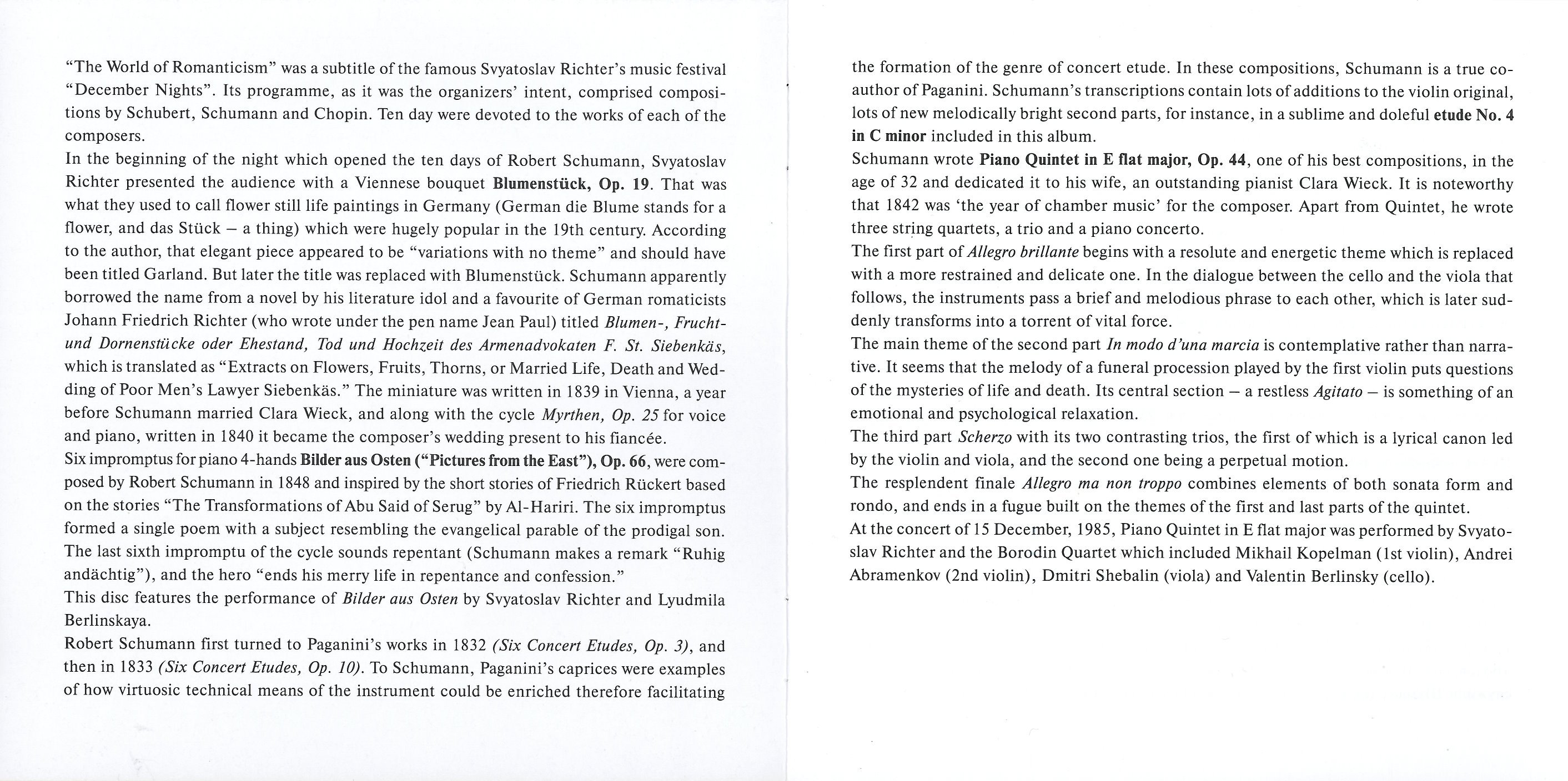 Святослав Рихтер. Сочинения Шумана