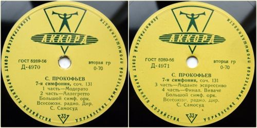 С. ПРОКОФЬЕВ (1891–1953): Симфония № 7, соч. 131 (С. Самосуд)