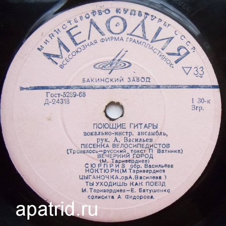 ВИА "Поющие гитары", рук. А. Васильев