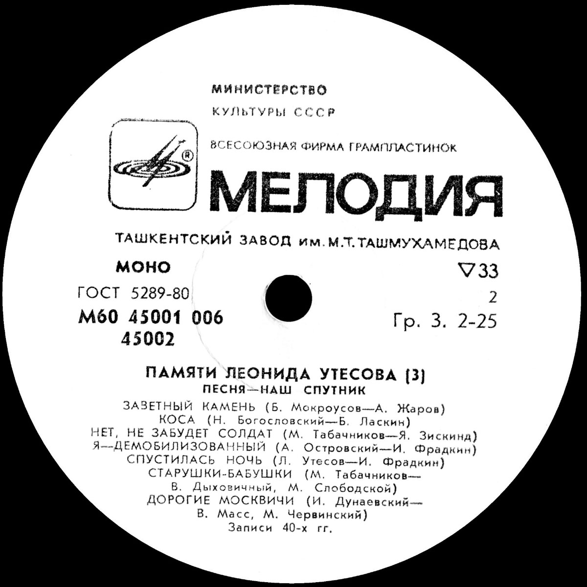 Памяти Леонида Утёсова (3). Песня - наш спутник