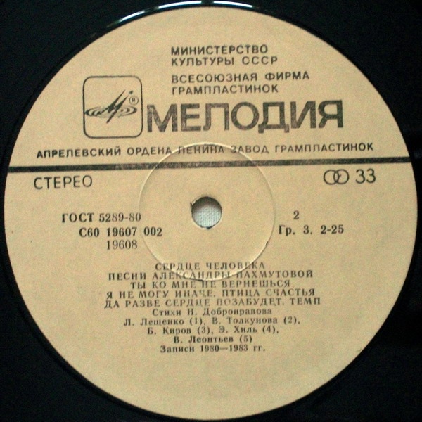 "Сердце человека". Песни Александры Пахмутовой