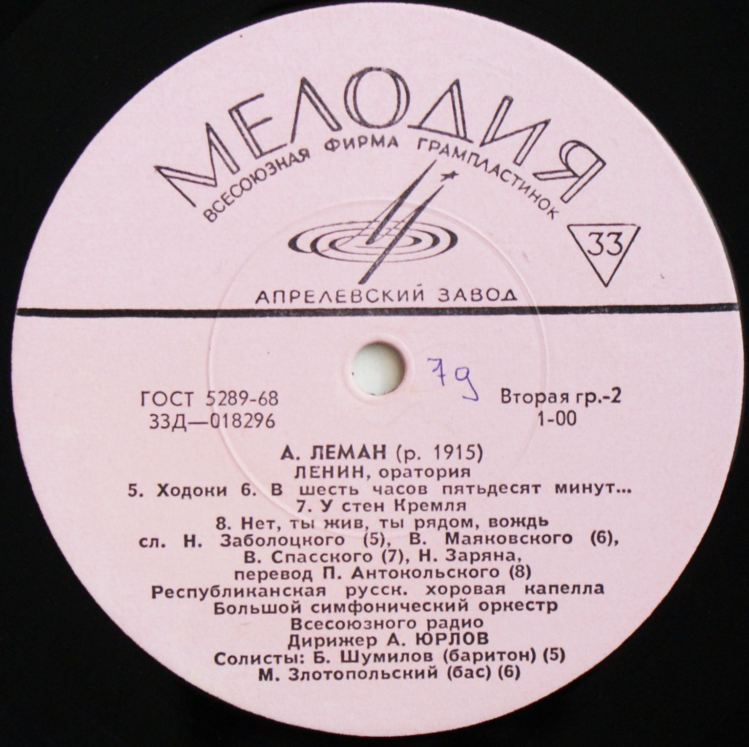 А. Леман. Ленин (оратория).