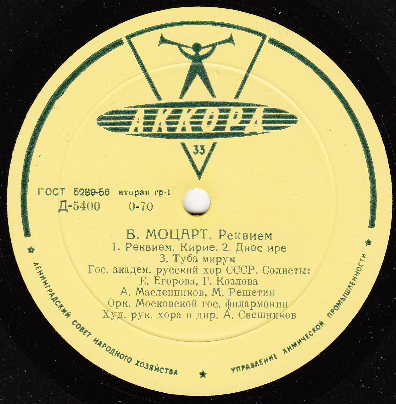 В. Моцарт: Реквием (А. Свешников)