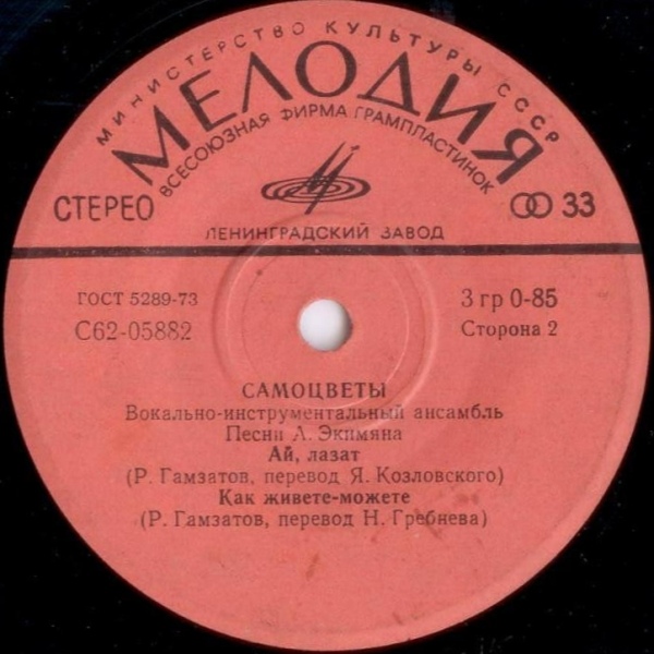 Вокально-инструментальный ансамбль "Самоцветы". Песни Алексея Экимяна