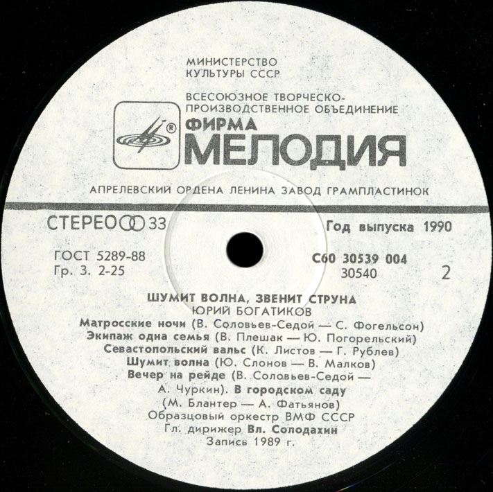 Юрий Богатиков. Шумит волна, звенит струна