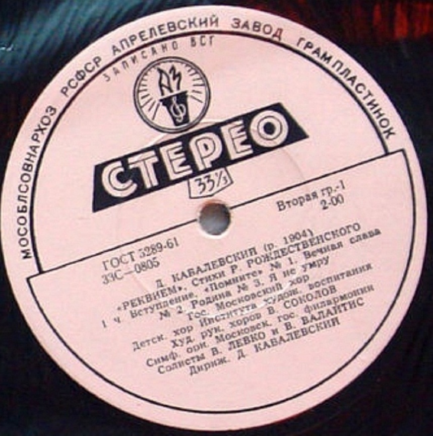 Д. КАБАЛЕВСКИЙ (1904–1987): «Реквием» (на стихи Р. Рождественского)