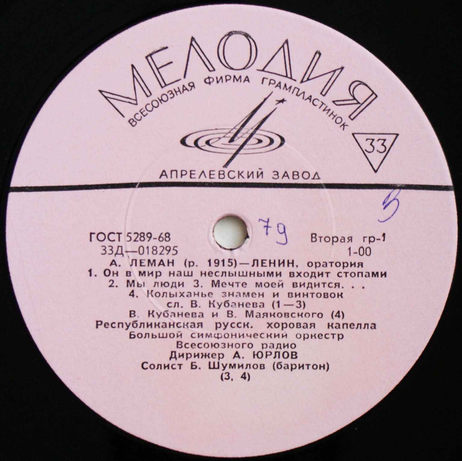 А. Леман. Ленин (оратория).