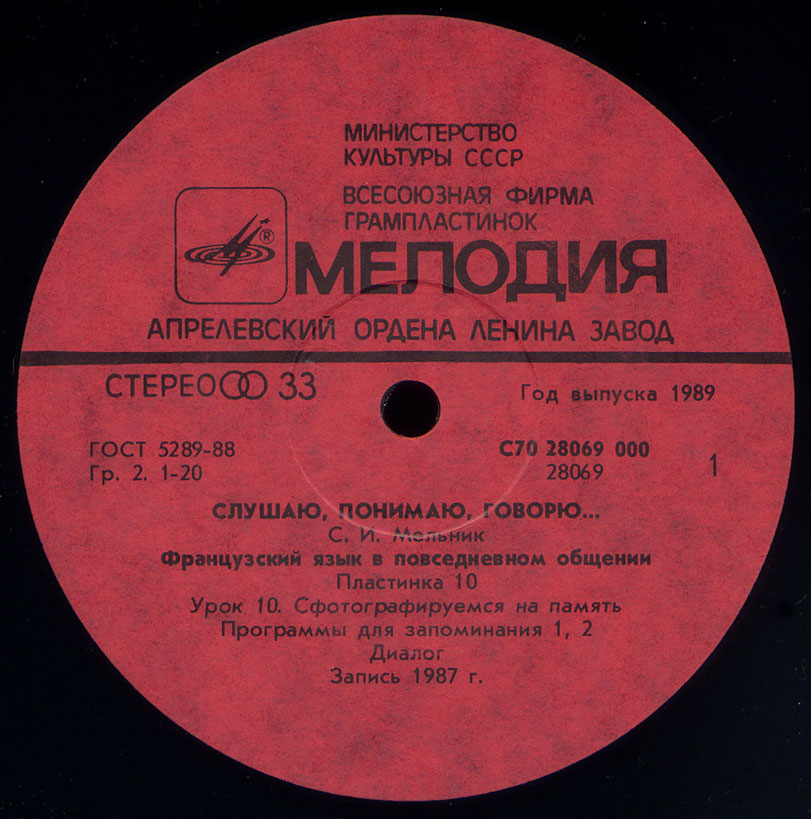 СЛУШАЮ, ПОНИМАЮ, ГОВОРЮ... Французский язык в повседневном общении. Автор С. Мельник.  Урок 10 - Сфотографируемся на память