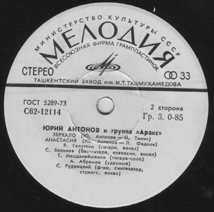 Юрий АНТОНОВ и группа "АРАКС"