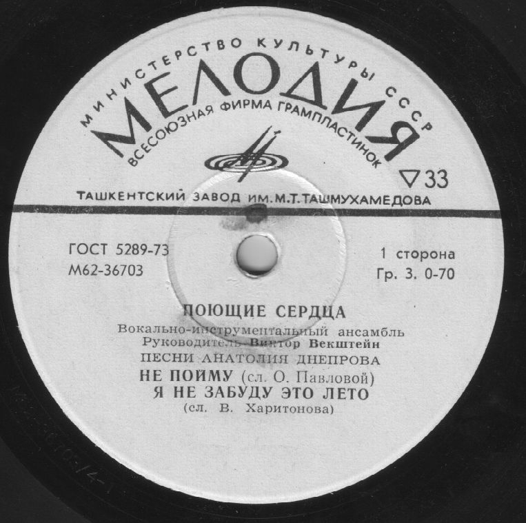 ВИА "ПОЮЩИЕ СЕРДЦА". Песни Анатолия Днепрова