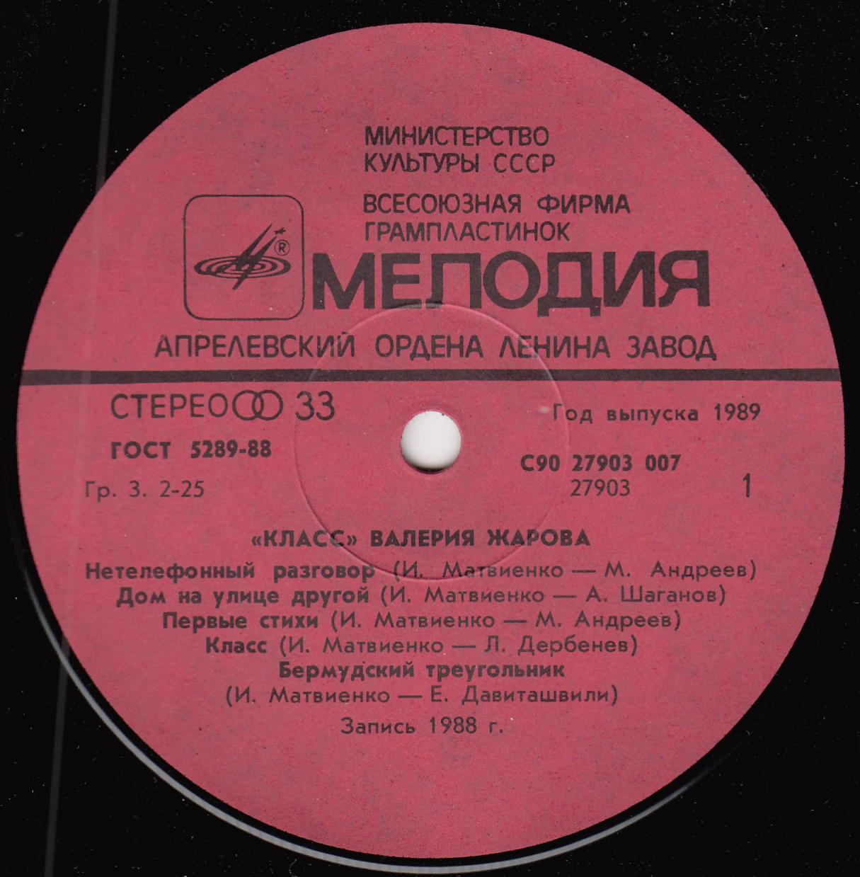 Группа «Класс» Валерия Жарова