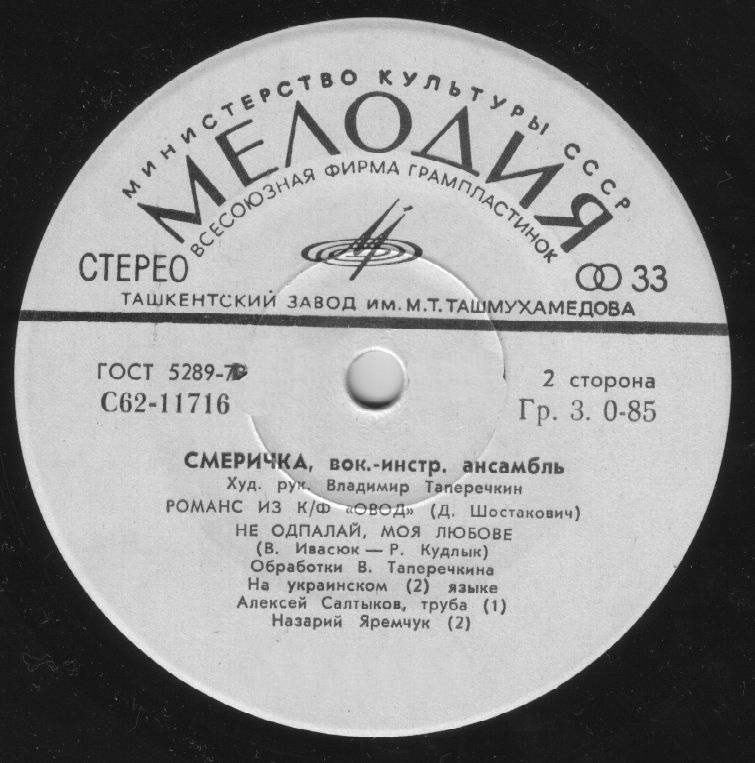 ВИА «СМЕРИЧКА», худ. рук. Владимир Таперичкин.