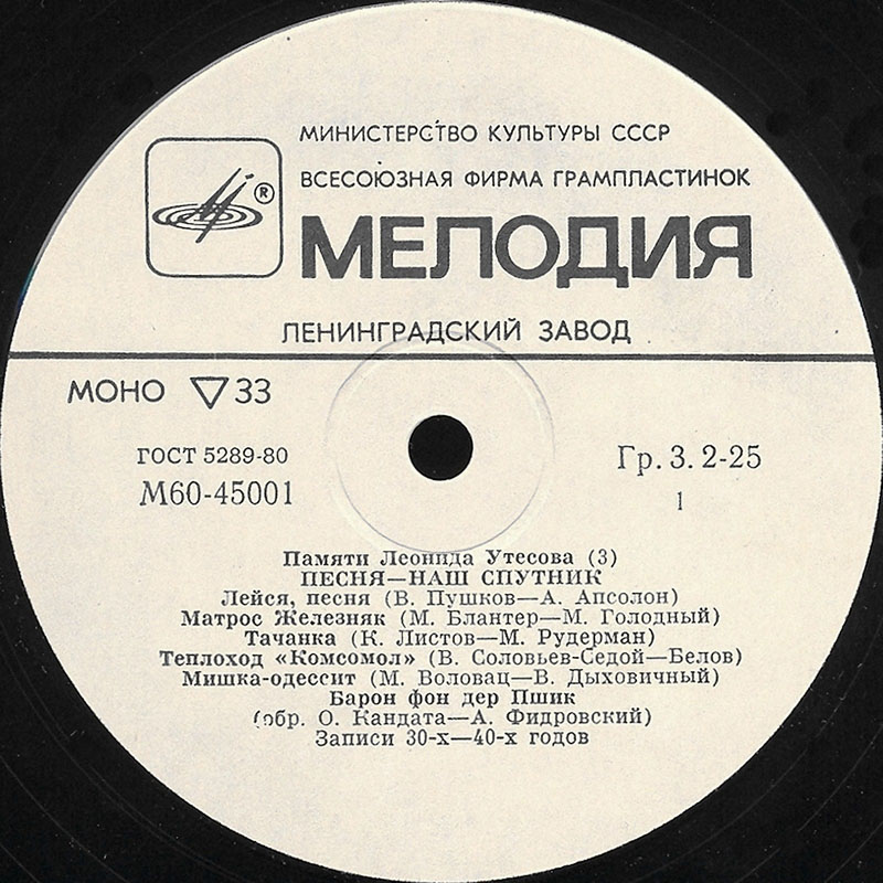 Памяти Леонида Утёсова (3). Песня - наш спутник