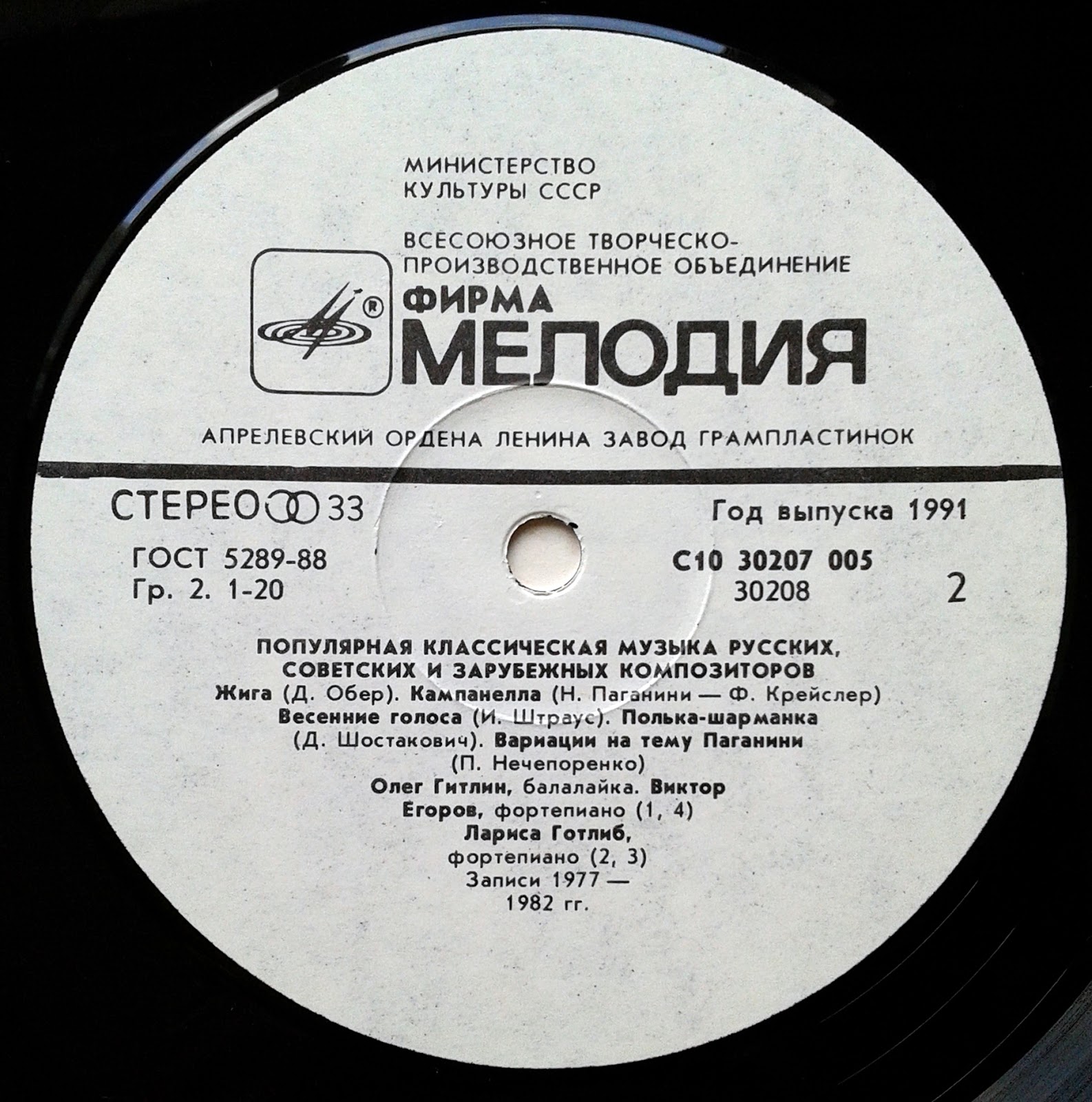 Олег Гитлин (балалайка). «Популярная классическая музыка»