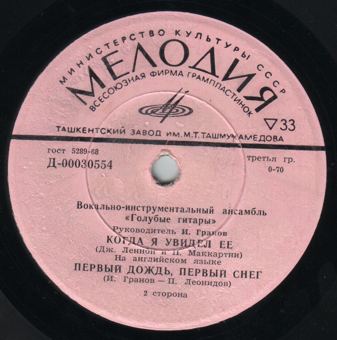 Вокально-инструментальный ансамбль  "Голубые гитары". Руководитель Игорь ГРАНОВ