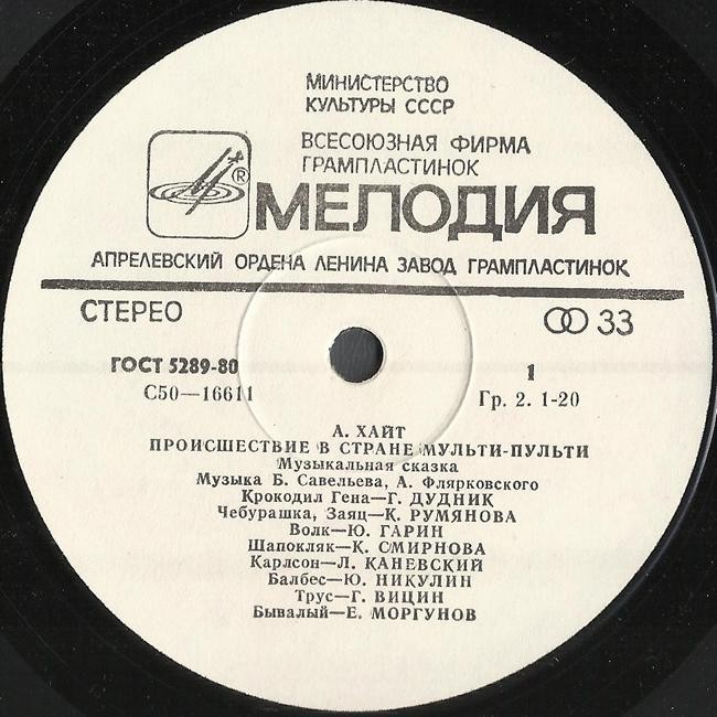 А. ХАЙТ: Происшествие в стране Мульти-Пульти (музыкальная сказка)