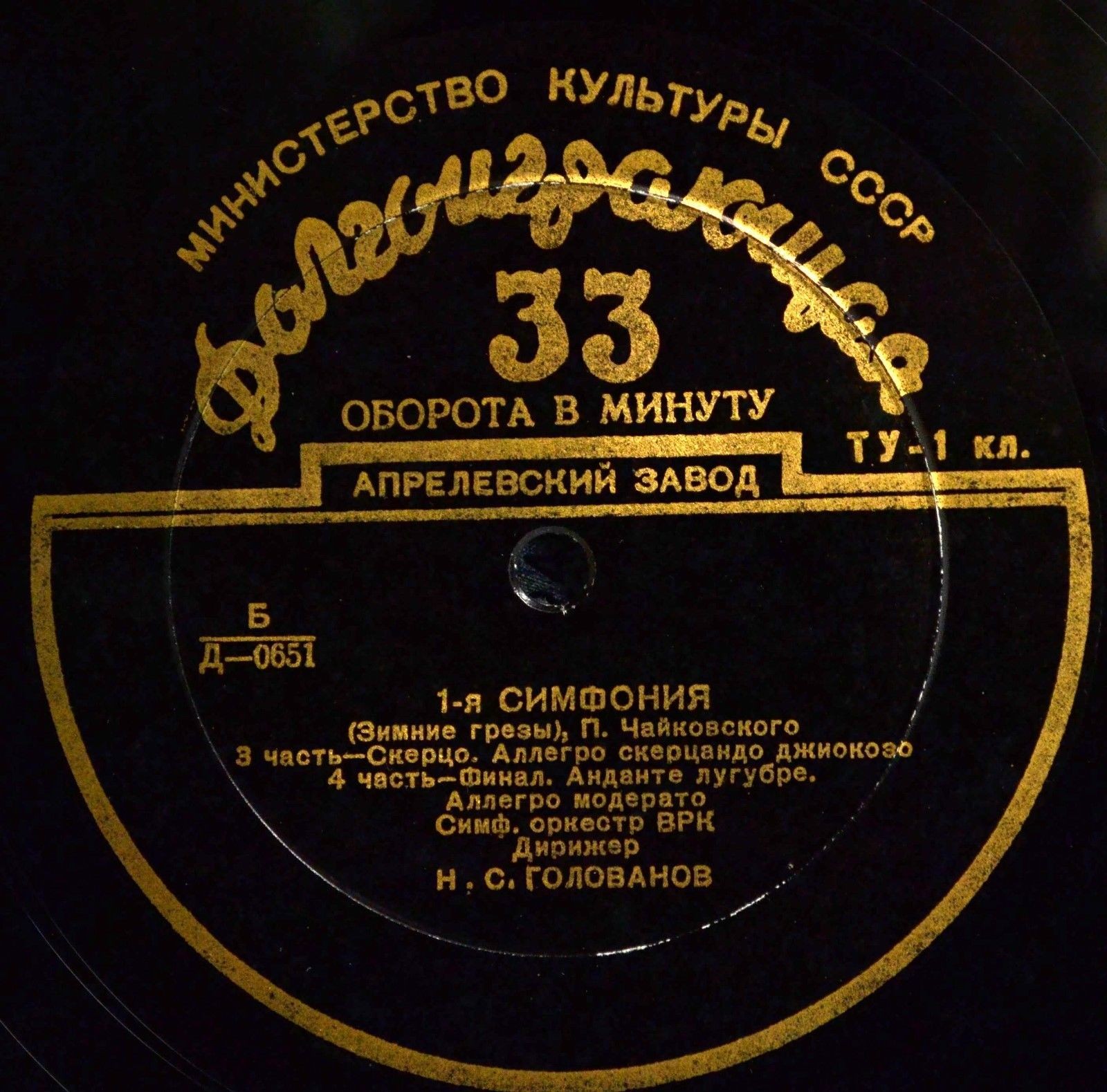 П. ЧАЙКОВСКИЙ (1840–1893): Симфония № 1 соль минор, соч. 13 (Н. Голованов)