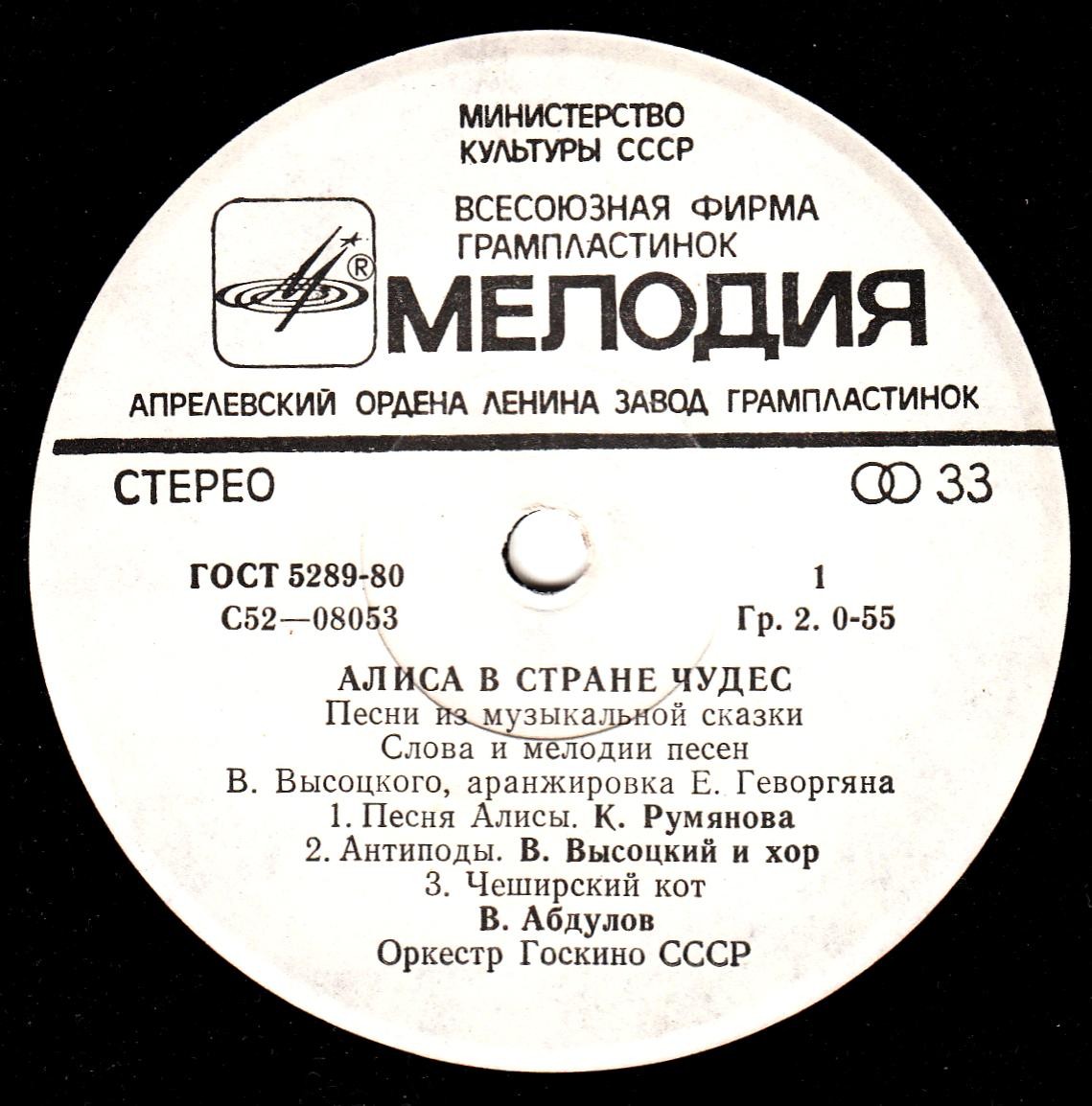 «Алиса в стране чудес». Песни из музыкальной сказки