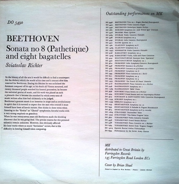 Л. БЕТХОВЕН (1770–1827): Соната №8 для ф-но «Патетическая» / Багатели (С. Рихтер, ф-но)
