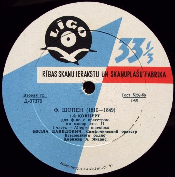 Ф. ШОПЕН Концерт № 1 для ф-но с оркестром (Б. Давидович, А. Янсонс)