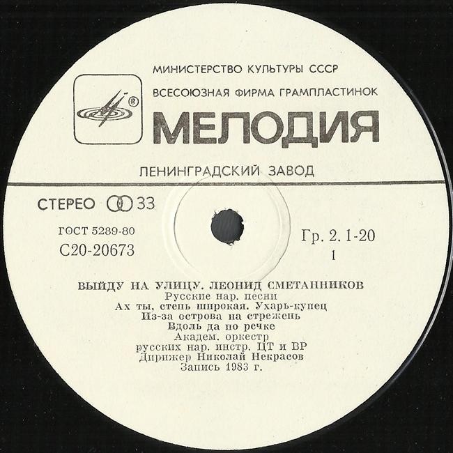 Леонид Сметанников. «Выйду на улицу»