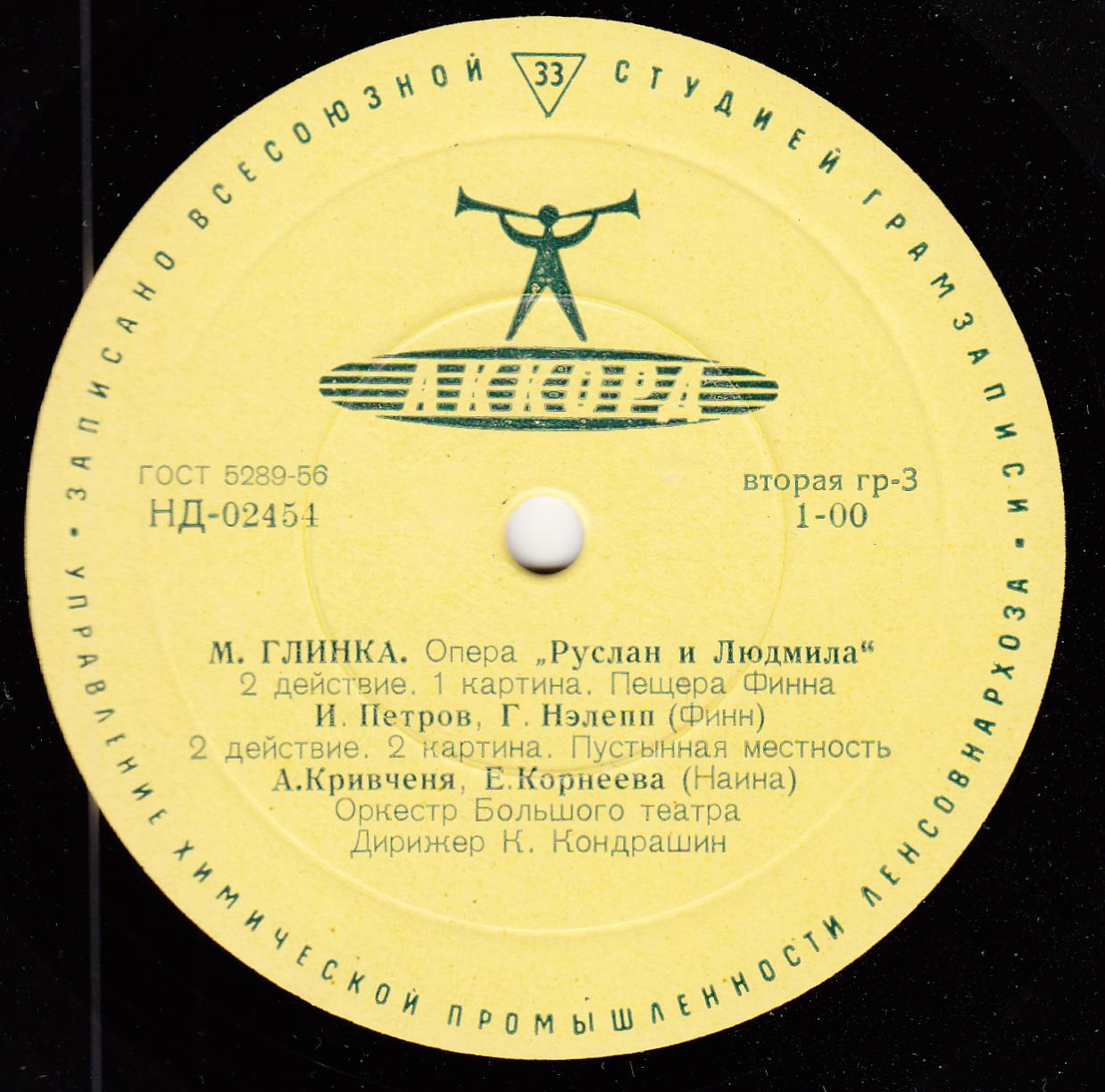 М. ГЛИНКА (1804–1857): «Руслан и Людмила», опера в 5 актах (К. Кондрашин)