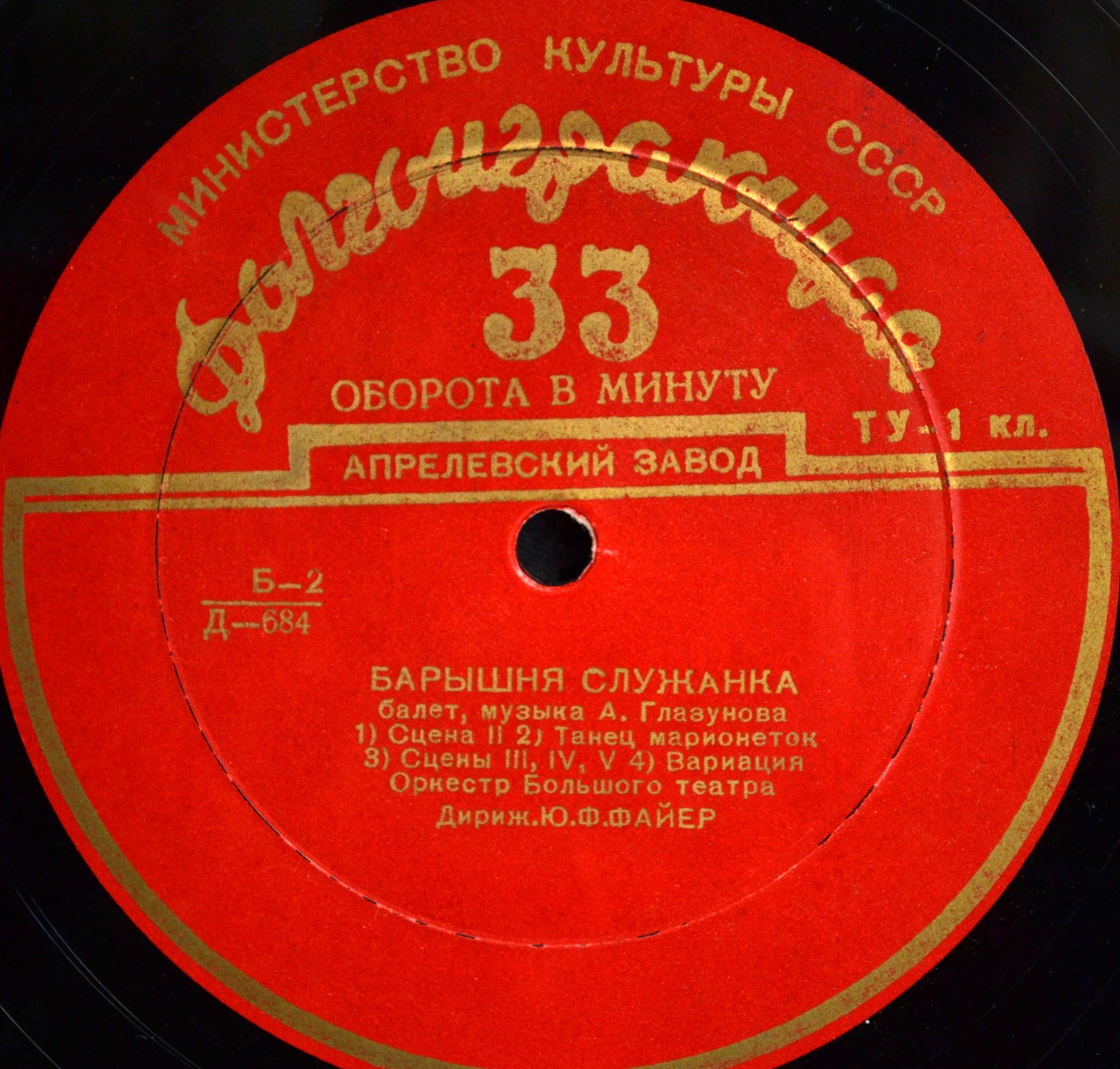 А. ГЛАЗУНОВ (1865–1936): Фрагменты из балета «Барышня-служанка» (Ю. Файер)