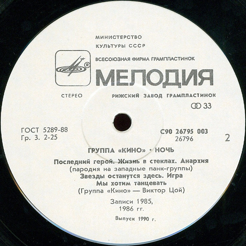 Группа "Кино" — Ночь