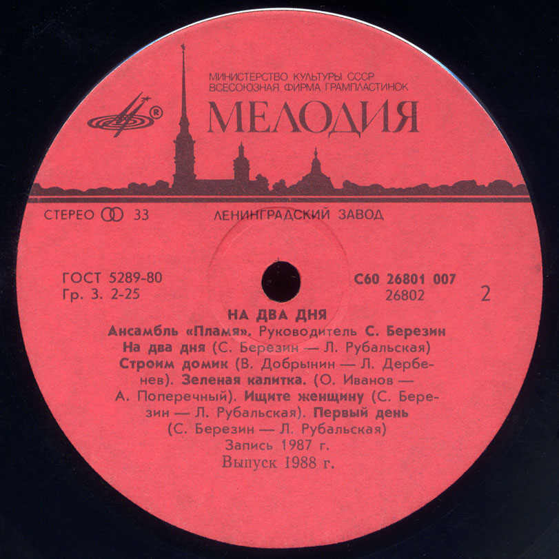 Ансамбль "Пламя". "На два дня"