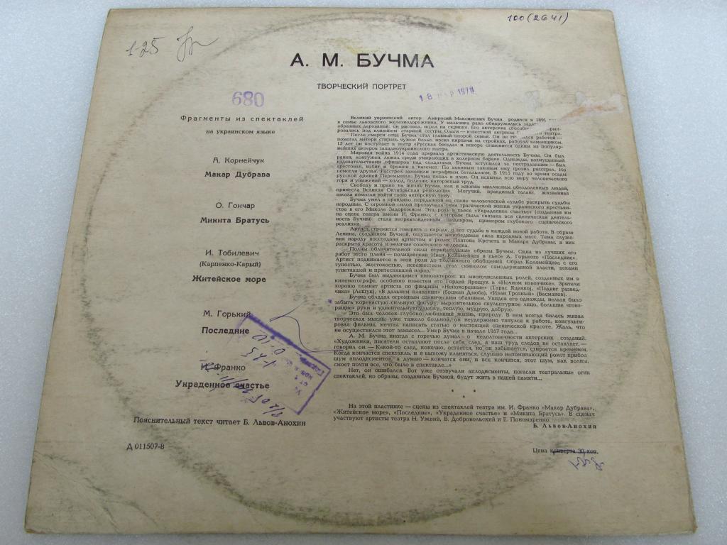 ТВОРЧЕСКИЕ ПОРТРЕТЫ МАСТЕРОВ СЦЕНЫ: Амвросий Бучма