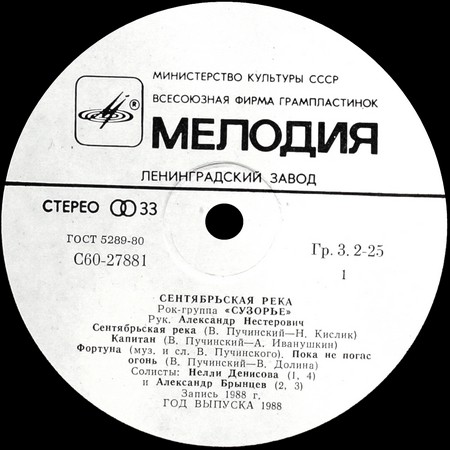 РОК-ГРУППА «СУЗОРЬЕ», рук. Александр Нестерович. «Сентябрьская река».