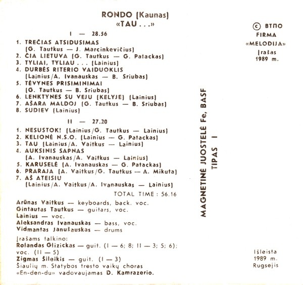 RONDO. "For you" ("Tau")