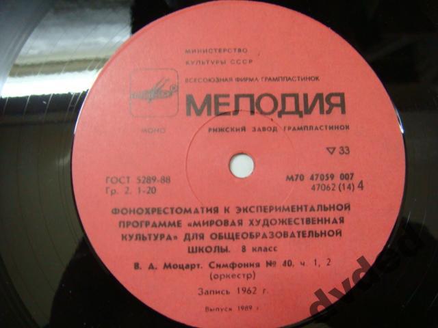 Фонохрестоматия к экспериментальной программе «Мировая художественная культура» для VIII класса общеообразовательных школ (первое полугодие)