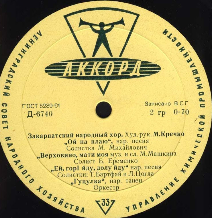 Гос. Закарпатский народный хор, худ. рук. М. Кречко