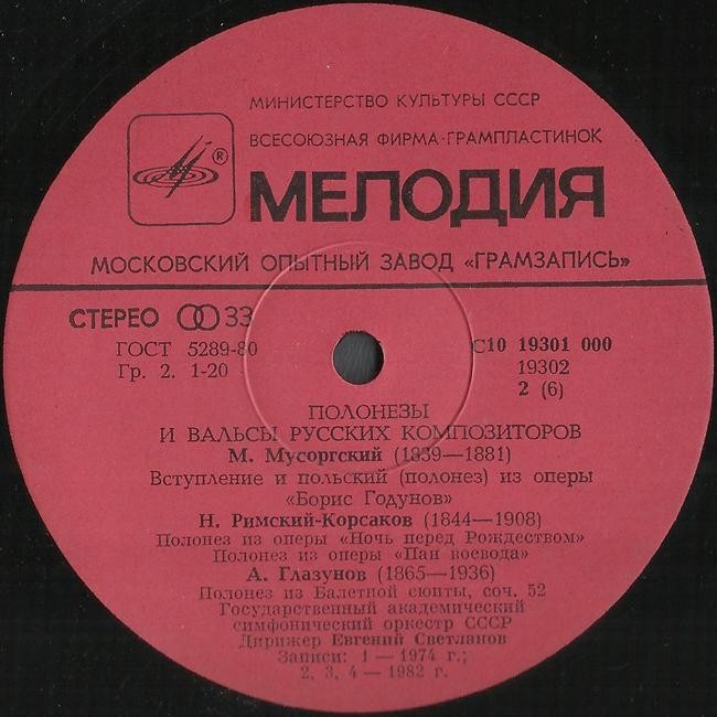 Полонезы и вальсы русских композиторов. Дирижер Е. Светланов