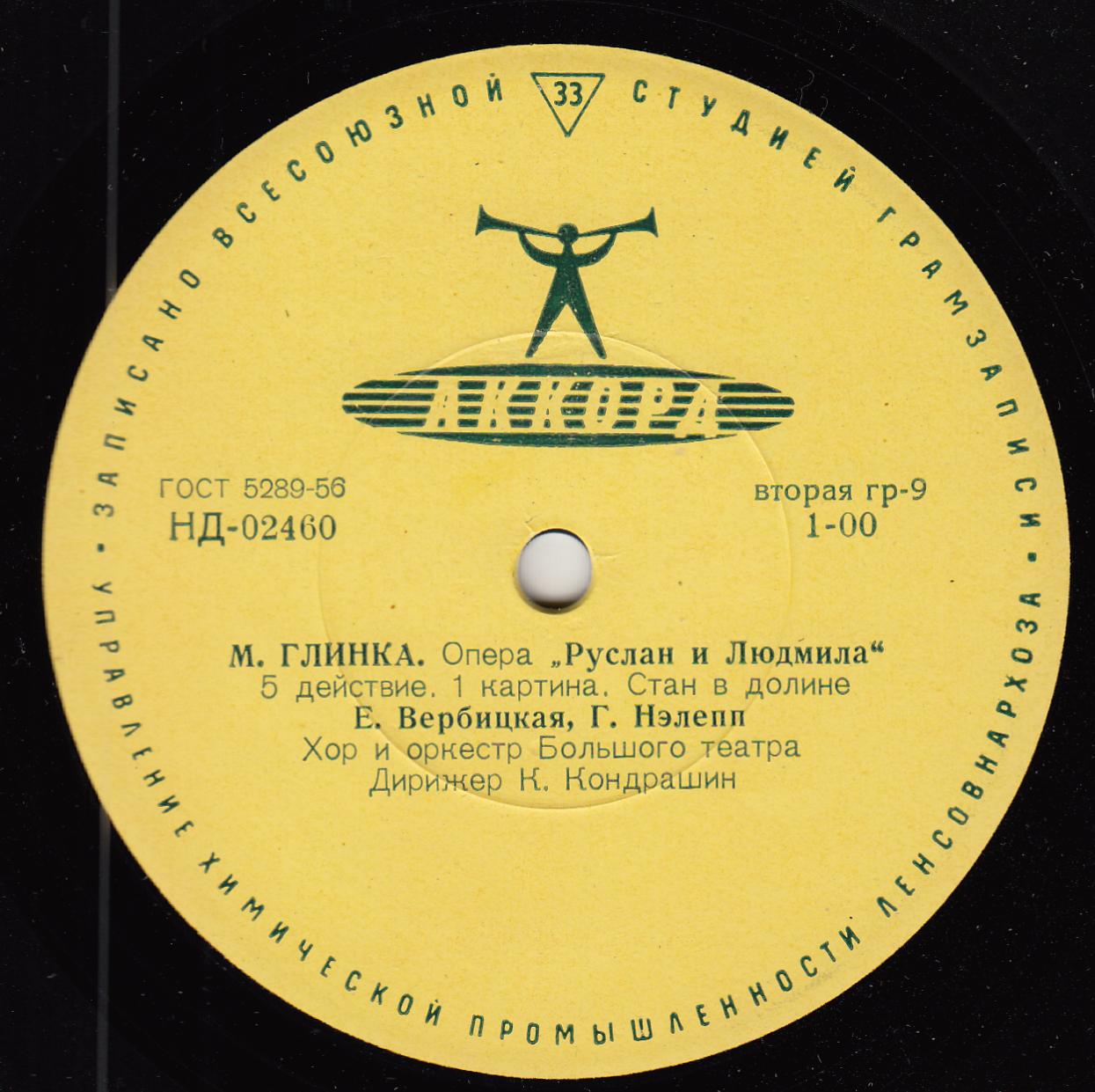 М. ГЛИНКА (1804–1857): «Руслан и Людмила», опера в 5 актах (К. Кондрашин)