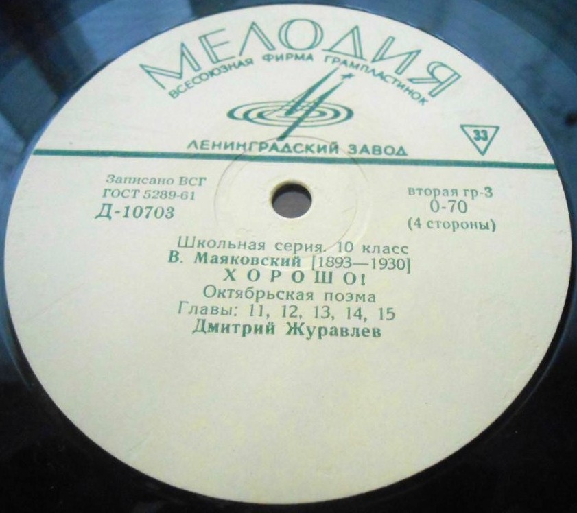 В. МАЯКОВСКИЙ (1893-1930) Хорошо! (Школьная серия. 10 класс)