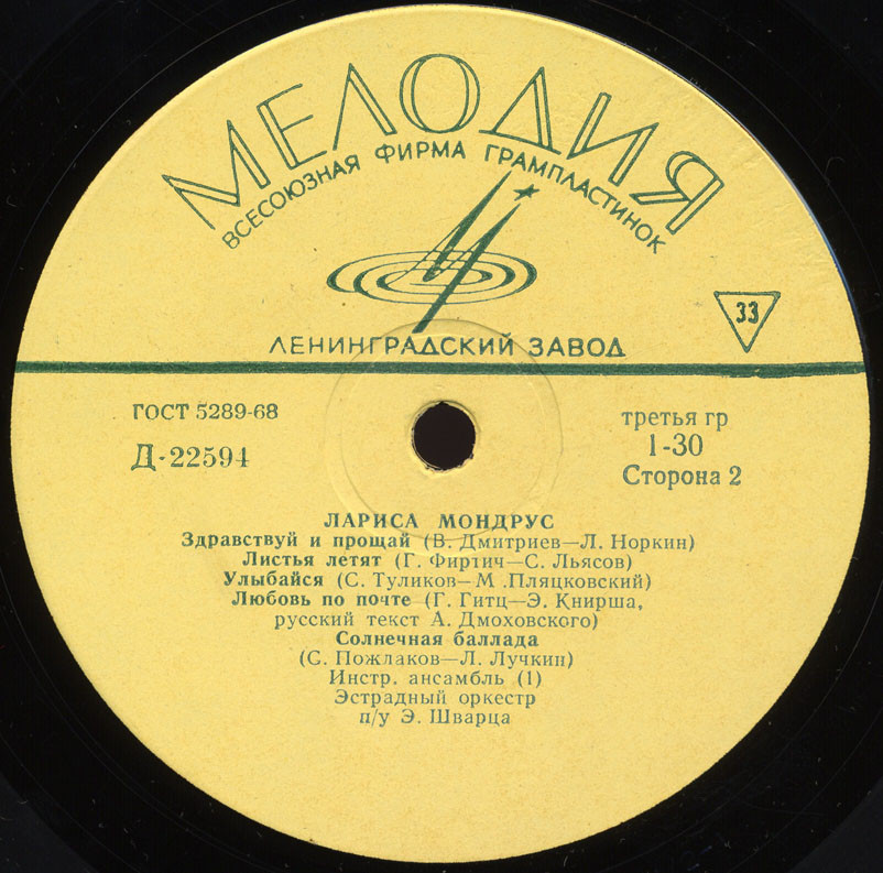 Поёт Лариса Мондрус