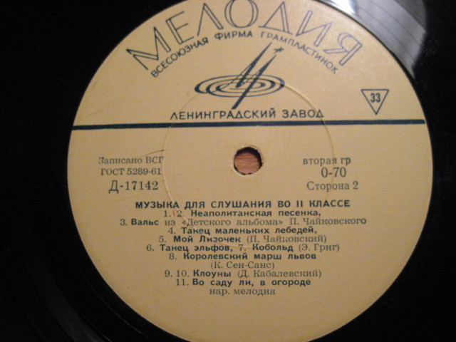 МУЗЫКА ДЛЯ СЛУШАНИЯ В II КЛАССЕ