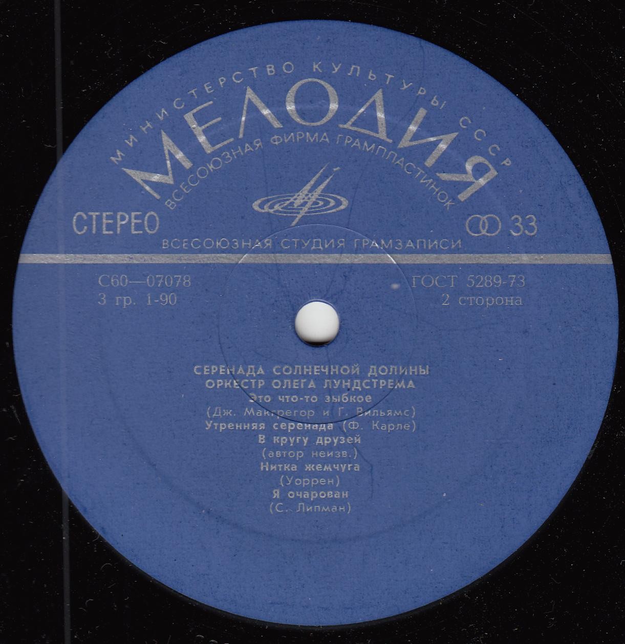 Оркестр Олега Лундстрема — Серенада солнечной долины