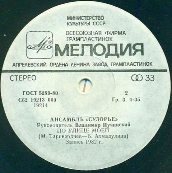 АНСАМБЛЬ «СУЗОРЬЕ», рук. Владимир Пучинский