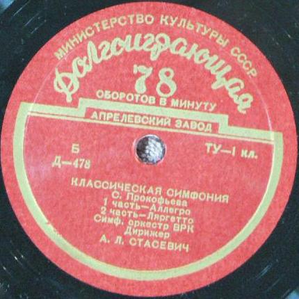 С. ПРОКОФЬЕВ (1891–1953): Классическая симфония (А. Стасевич)