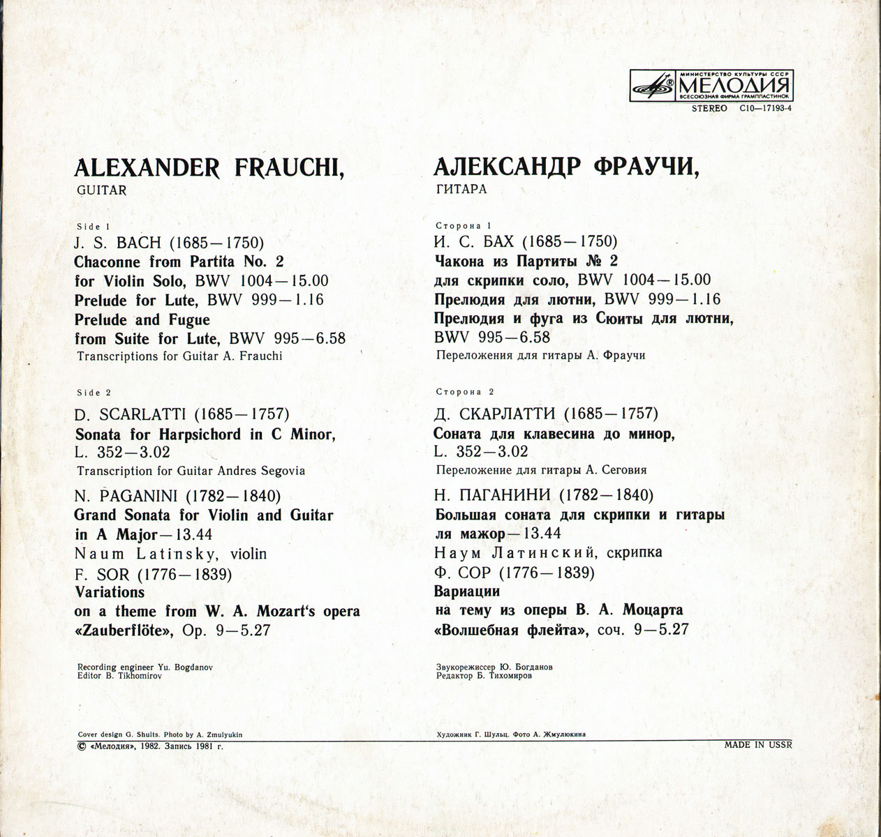 Александр ФРАУЧИ, гитара