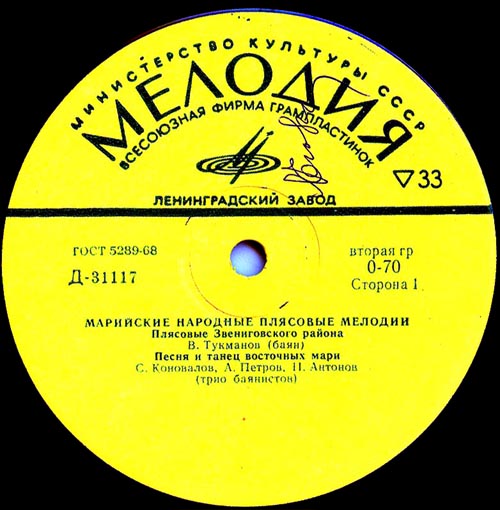 МАРИЙСКИЕ НАР. ПЛЯСОВЫЕ МЕЛОДИИ